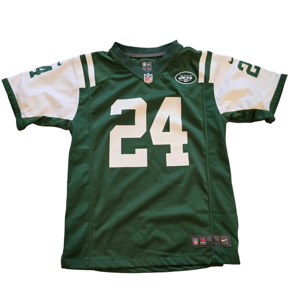 Nike New York Jets Darrelle Revis 24 Youth Jersey Large Green White NFL Football